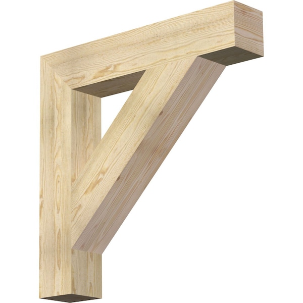 Ekena Millwork Traditional Block Rough Sawn Bracket, Douglas Fir, 6"W x 34"D x 34"H BKT06X34X34TRA05RDF - main